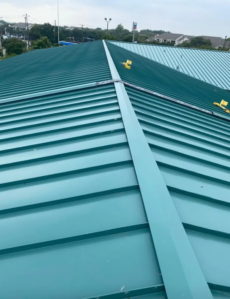 Green commercial metal roof ridge and valley for Metal Roof Repair in Norcross